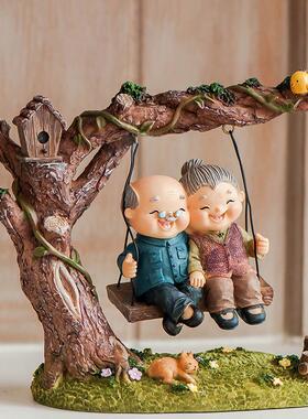 原创老人家摆件小夜灯电视柜客厅