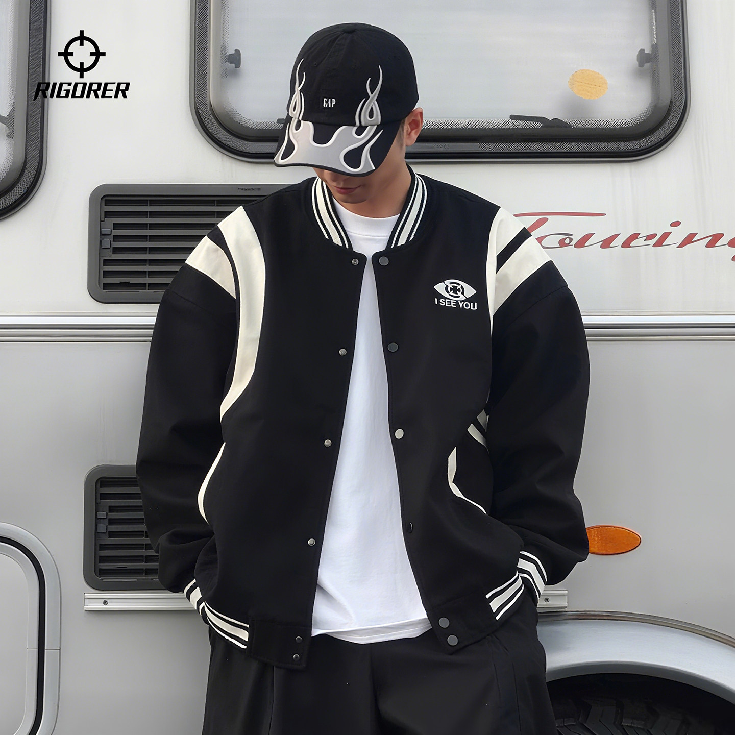 准者经典棒球服男士2026春季新款插肩防风保暖美式复古夹克外套男