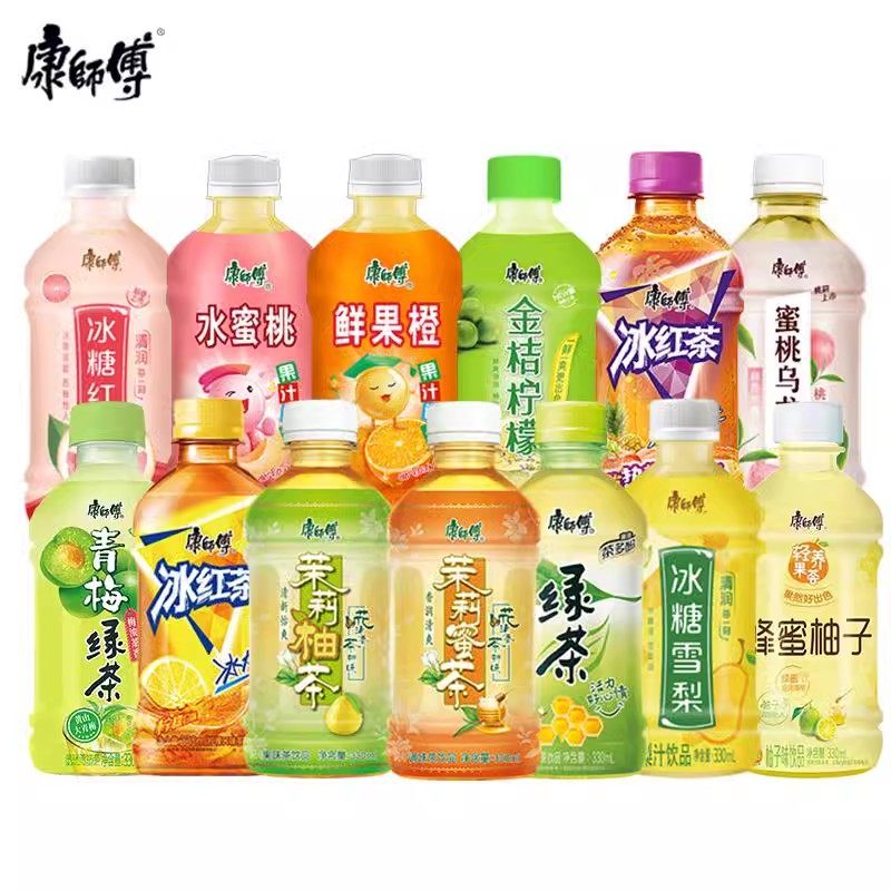 康师傅酸梅汤330ml瓶装冰红茶冰糖青柠茉莉蜜茶青梅绿茶整箱夏日