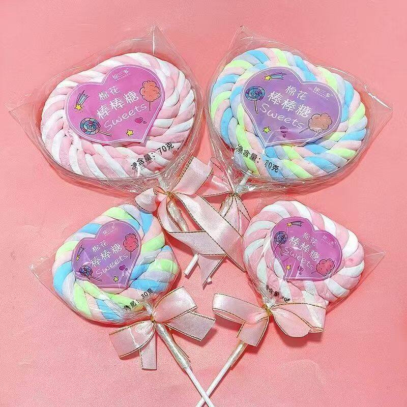 巨型棉花糖大棒棒糖花束六一儿童节糖果零食卷花摆摊创意礼物批发