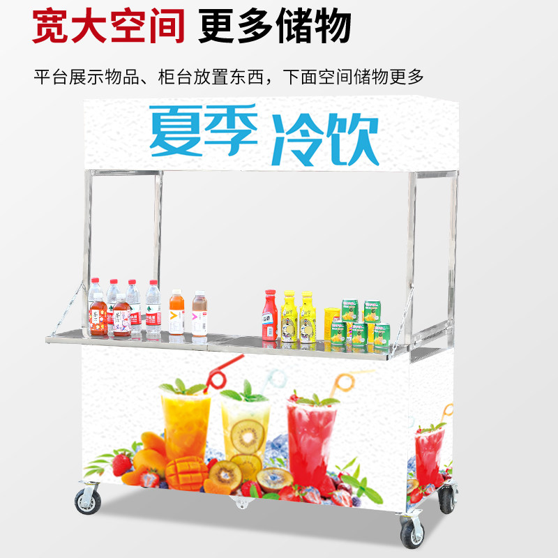 移动折叠地摊车不锈钢摆摊小推车加厚夜市热卤菜卤味熟食手推餐车