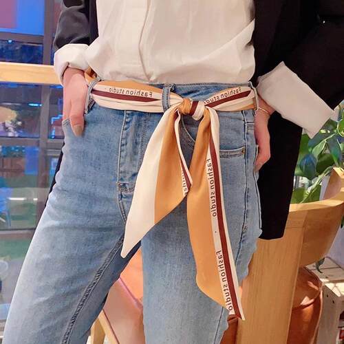 CROSS LOVEU小丝巾腰带女发带百搭高级感春秋搭配丝带法式飘带