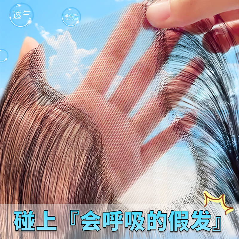 晚晚风仿真发隐形遮白发假发片