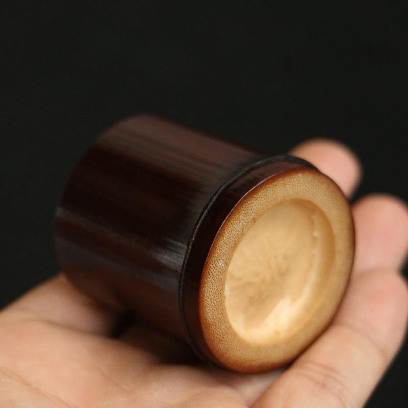 广西老煤竹老料纯手工精工雕刻茶道盖置把件把玩壶盖托茶具零配件