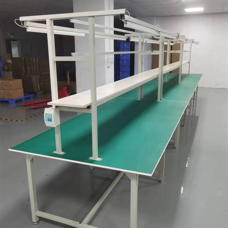 双层防静电带灯工作台打包台实验桌手机电脑维修台流水线拉工作台