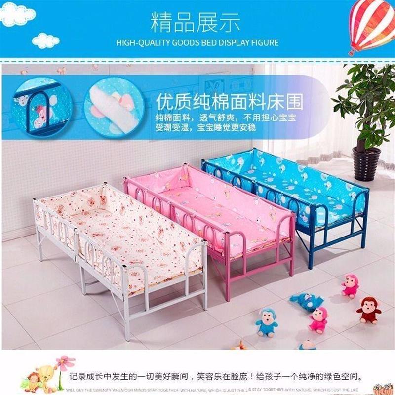 儿童折叠床带护栏男孩女孩公主床婴儿加宽单人拼接铁床简易床边床