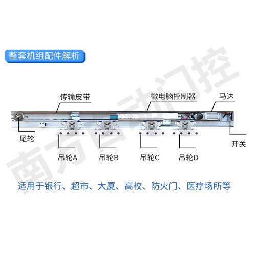 智能电机感应门自动机组平移电动玻璃轨道控制器人脸整套防夹定做