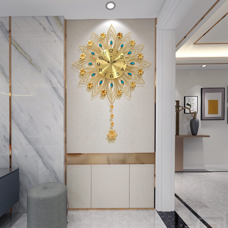 客厅轻奢钟表挂钟家用时尚简约装饰挂墙静音时钟餐厅玄关高级感,家居饰品,挂钟,淘宝优惠券,粉丝福利购,淘宝优惠卷