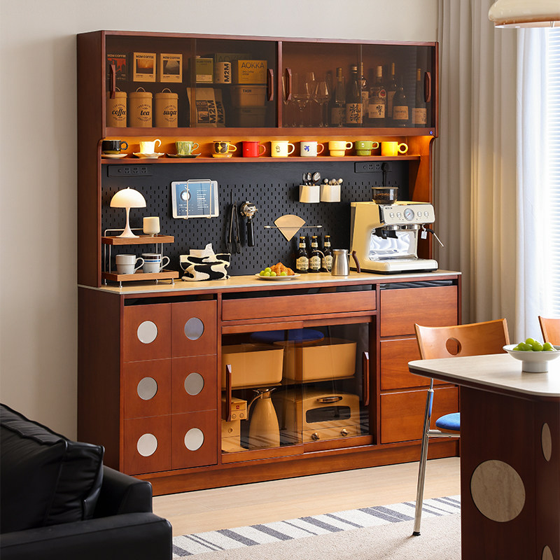 【小万家具】中古餐边柜靠墙一体落地复古实木岩板储物收纳茶水柜,住宅家具,餐边柜,淘宝优惠券,粉丝福利购,淘宝优惠卷