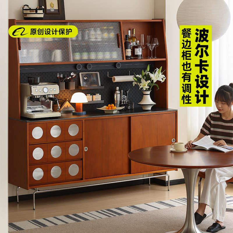 【小万家具】中古实木岩板餐边柜一体靠墙酒柜复古收纳储物柜高柜,住宅家具,餐边柜,淘宝优惠券,粉丝福利购,淘宝优惠卷