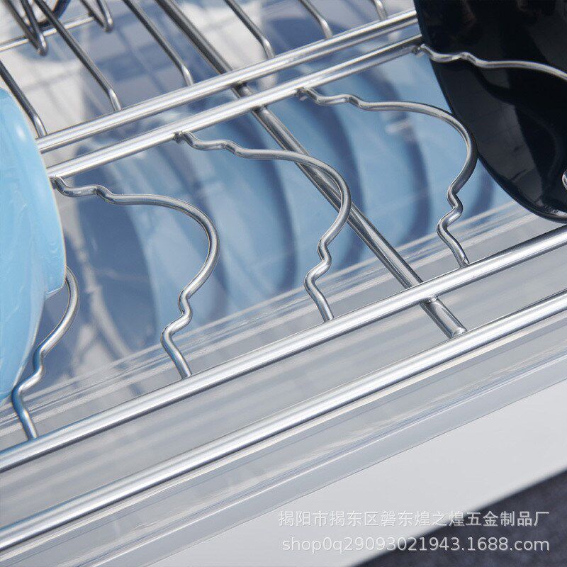 热销煌之煌厨房橱柜拉篮双层抽屉式柜内收纳碗碟锅具不锈钢三边拉