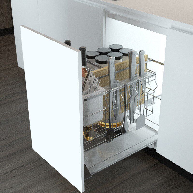 热销直销沙恩拉篮厨房橱柜纳米干镀厨柜抽屉式置物架调味料篮收纳