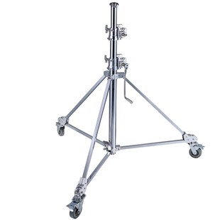 热销PDL拍得乐D802手摇钢腿 手摇影视重型灯架3节不锈钢脚架摄影