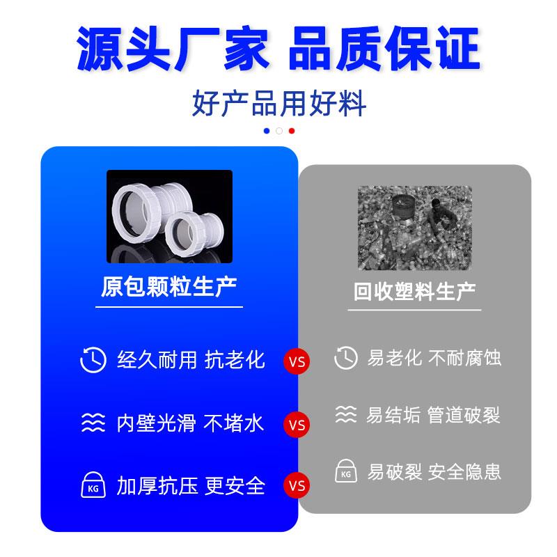 热销upvc伸缩节下水管排水加长配件管件快速抢修螺纹直接头50 75