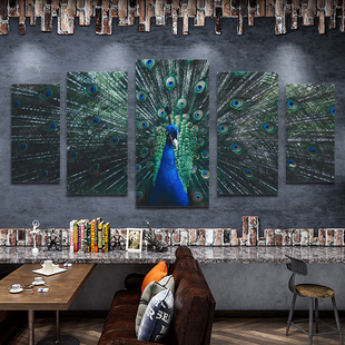 孔雀背景墙云南文化挂画民宿装饰画东南亚风格壁画傣族墙面装饰品