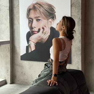 饰墙挂画 Wang香港歌手周边无框画客厅卧室装 王嘉尔装 饰画Jackson