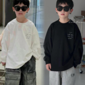 青少年初中街舞长袖 2024秋装 波拉韩国女男孩小中大儿童装 T恤上衣