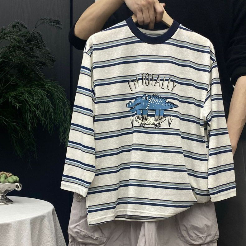 波拉实体店儿童装夏男女生雪花棉中大童青少年条纹天丝防晒衣罩衫