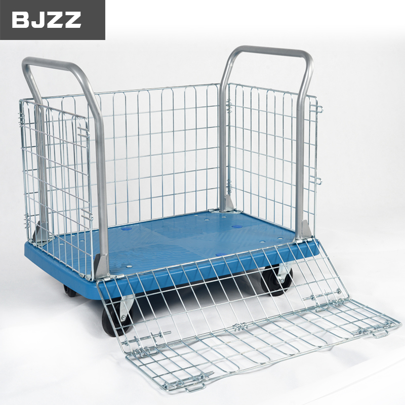 网架车静音手推车m围网车护栏平板拖车网子推车围栏围网推车