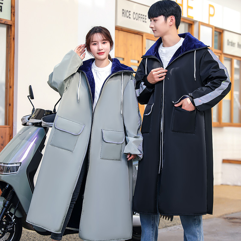 电动车挡风被冬季加绒加厚电瓶车挡风衣L冬款防风防水保暖挡风罩