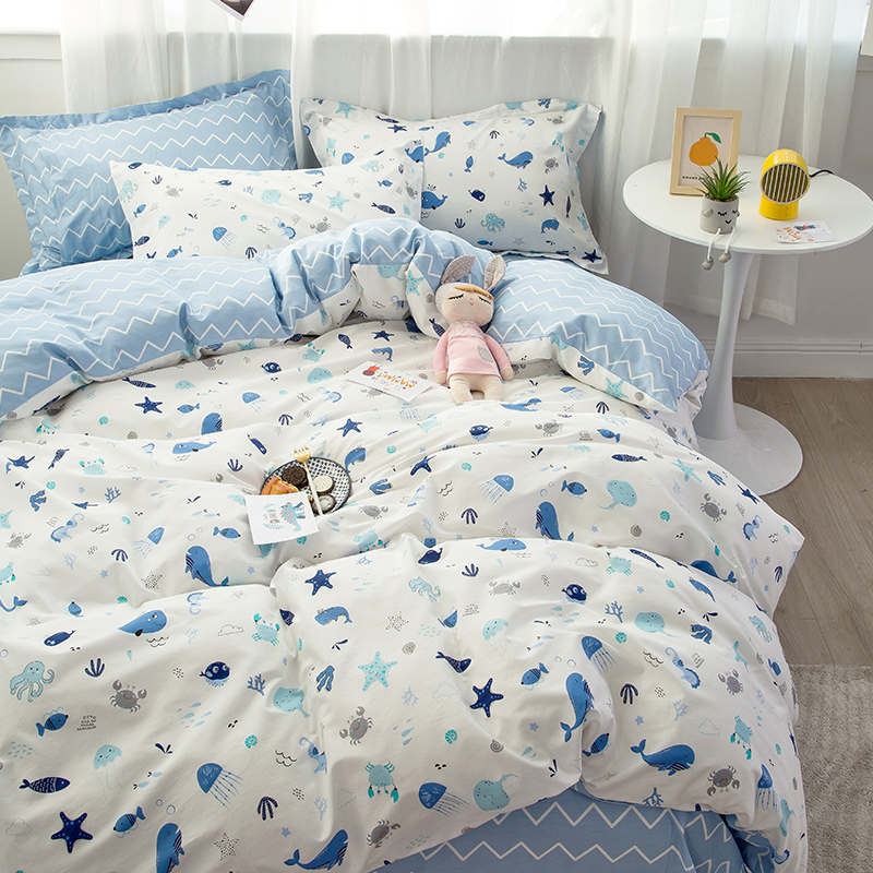 定制儿童纯棉被套尺寸120x150x215cm全棉被罩单件单人150X180X200
