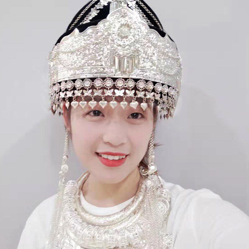 少数民族苗银帽i子云南贵州苗族瑶族侗族水族头饰表演拍摄庆祝银
