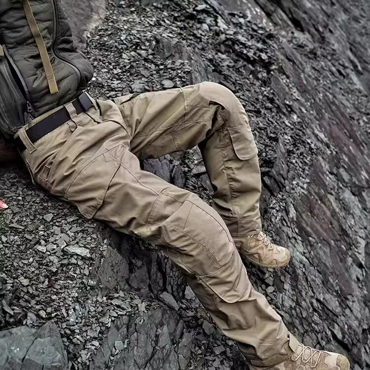 龙甲兵突击者工装战术裤男款健身裤宽松防刮耐磨休闲带护膝作训裤