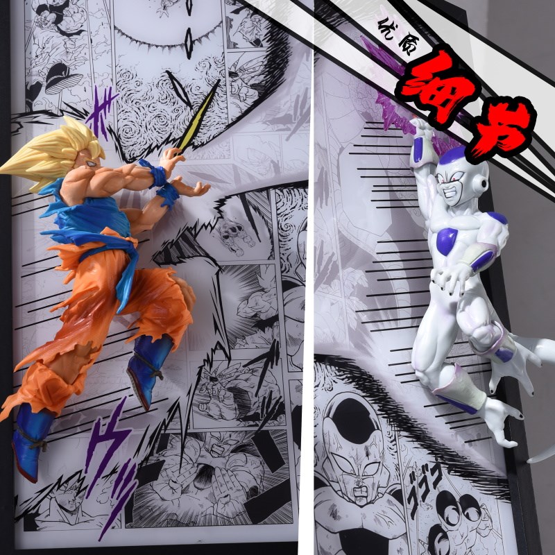 七龙珠孙悟空费利萨手办冲出漫画3D立体灯光画装饰摆件生日礼物