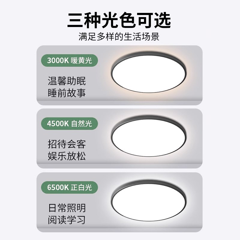 2024新款护眼led吸顶灯节能家用超亮超薄防蚊虫厨房卫生间儿童房