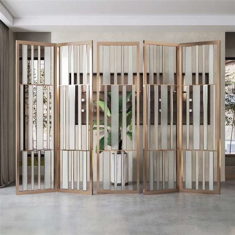 现代金属隔断不锈钢屏风酒店大堂屏风入户玄关镂空金属隔断定制