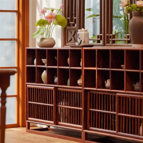 玩具】中式柜多宝阁茶边柜收纳柜 6分娃屋迷你微缩摆件家具模型