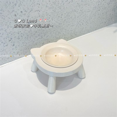 猫碗增高架韩国bd猫碗陶瓷高脚护颈宠物狗碗支架加高猫食盆猫碗架