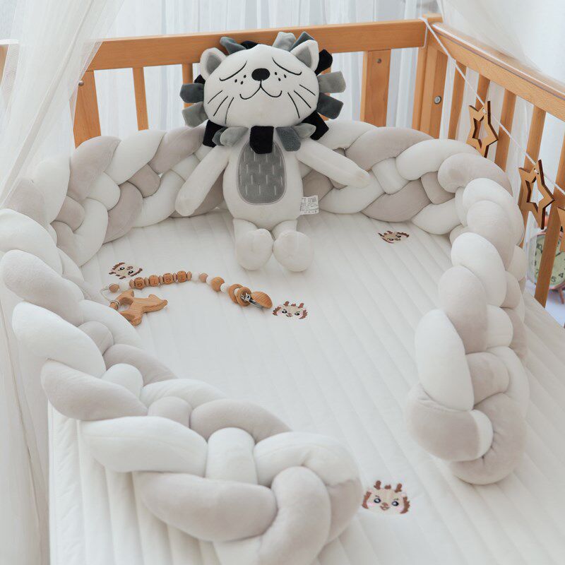 婴儿床围栏软包儿童拼接床围挡麻花防撞床围宝宝防撞条挡布