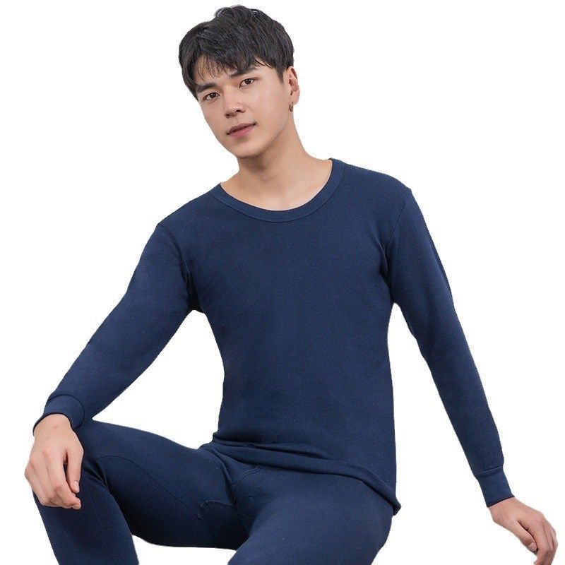 男士白色秋衣秋裤套装纯棉全棉男款男生男童薄款保暖内衣线衣线裤