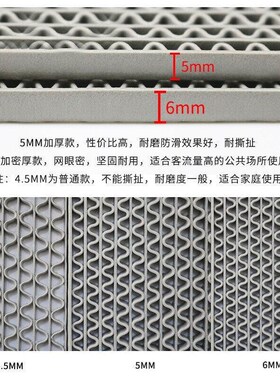 镂空防滑垫PVC地垫走廊过道浴室游泳池防滑脚垫蓝色5.5mm厚*0