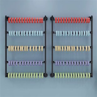 丝带展示架子花店壁挂彩带收纳货架置物架上墙丝巾围巾架简约金色