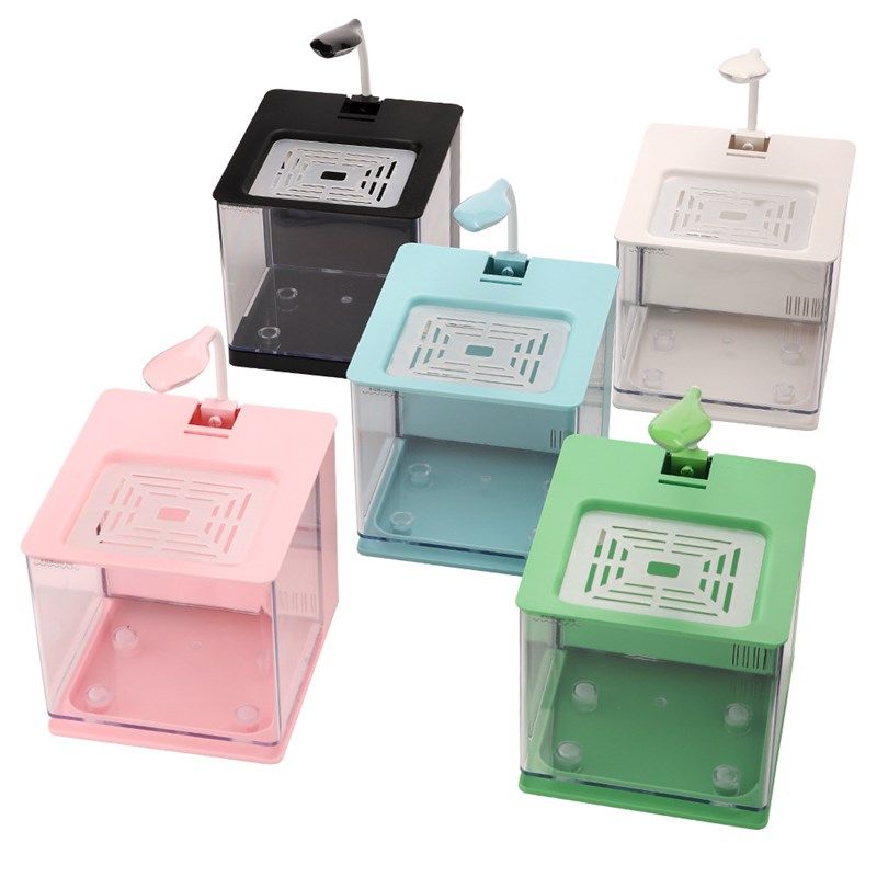 斗鱼专用缸双办公室宿舍客厅桌面超白小型生态微景格斗鱼缸玻璃