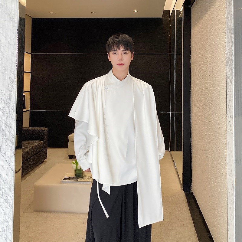 春季立体裁剪不规则多片式男女中式衬衣男个性冷淡风设计感衬衫潮