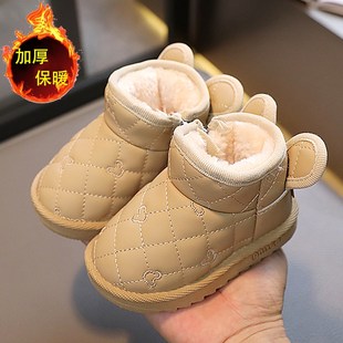冬季加绒宝宝雪地靴女1-3岁2小童鞋子棉鞋婴儿学步鞋软底男童靴子