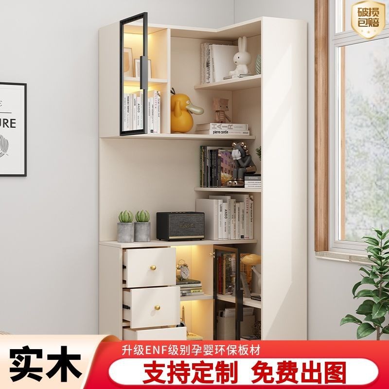 转角书柜客厅沙发角柜三角边柜墙角柜置物架卧室拐角收纳柜子F60