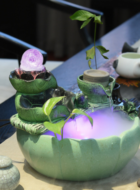 流水喷泉摆件招财景观装饰室内假山流水开业礼品转运球