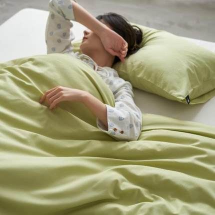 简约纯色A类婴级00支长绒棉被套1单件全棉被罩三件ali-3214单套双