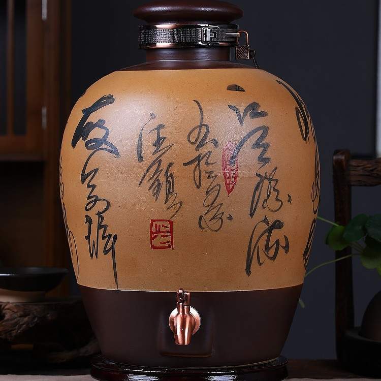 景德镇陶瓷泡酒坛子酿酒缸10斤20斤30斤仿古酒瓶家用存酒密封酒壶