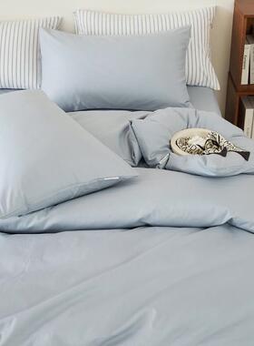 春夏40支全棉斜纹四件套纯单色长EH025002绒床纯棉床上棉用被品套