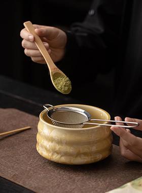 变本结晶CYG25746釉冰花抹茶八件套窑陶瓷茶碗宋代点茶打沫搅拌工