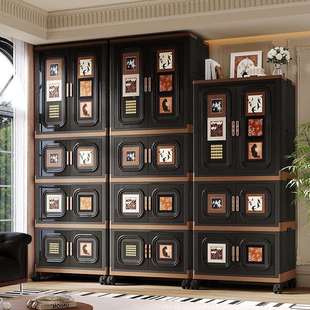 古风折中衣柜家用大容量加厚衣服被子储8003&901物柜客卧室塑厅料