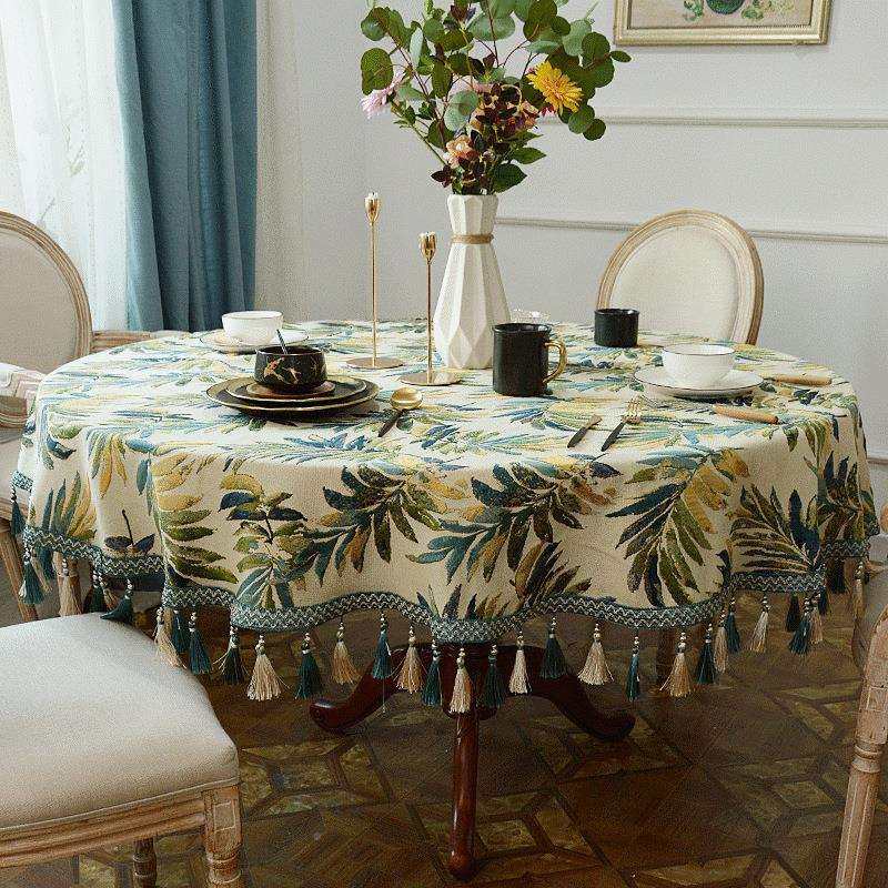 KV美式圆形餐桌布大圆桌布布艺客1厅圆茶几盖RCB家布巾用酒店餐桌