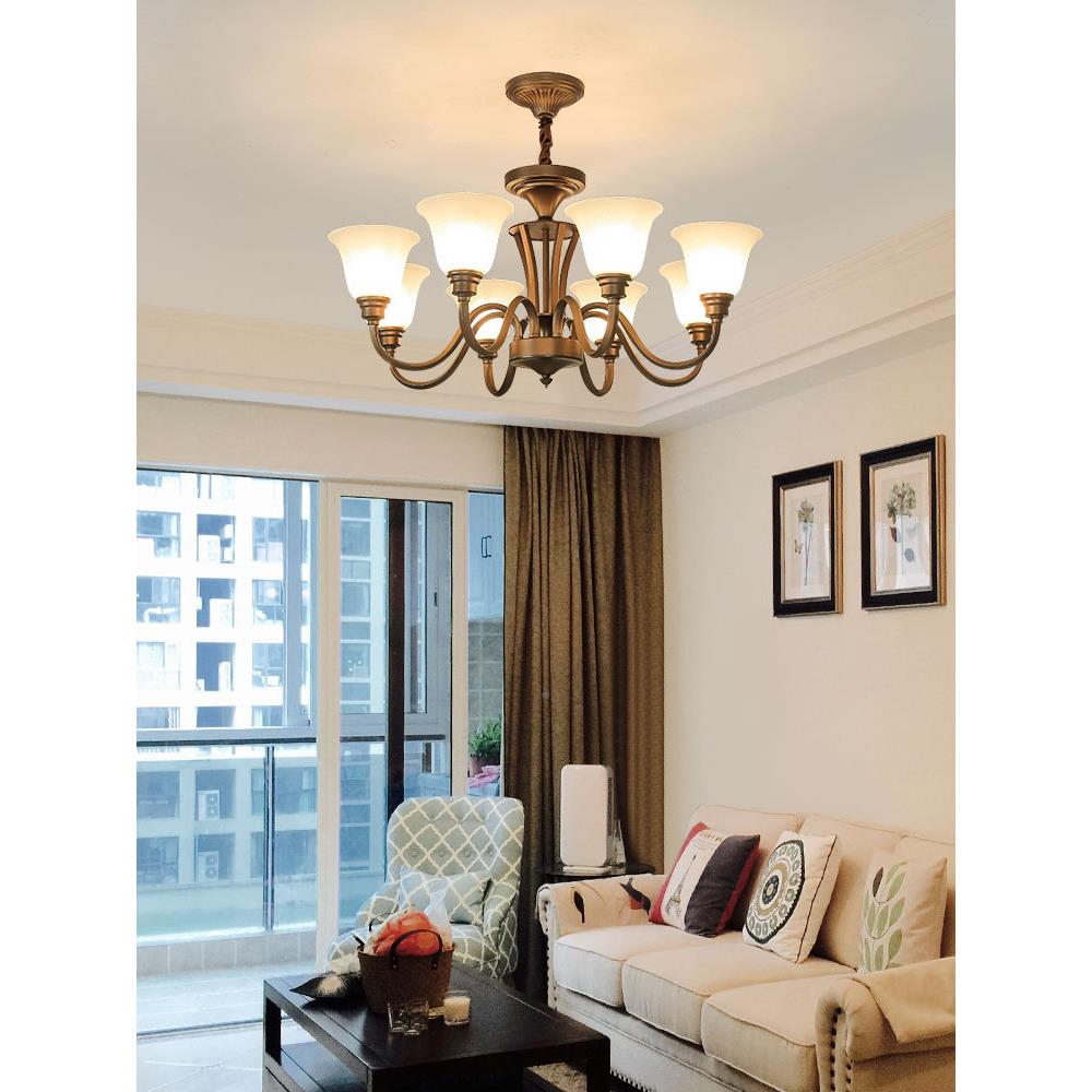 美式乡村复铁古艺客34455现厅灯代简约创意家用卧室餐厅书吊房灯