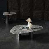 轻奢意式 极椭圆形大理石茶几现代设师户小型OQB计客厅家用创意茶