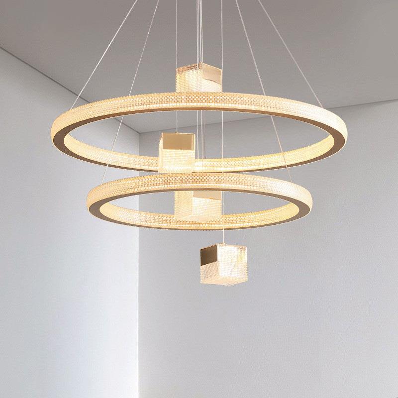 计餐吊灯901极简轻奢客厅灯后现代简约圆环设形卧室餐桌饭厅灯餐